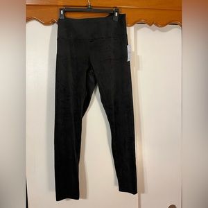 Black velvet leggings
